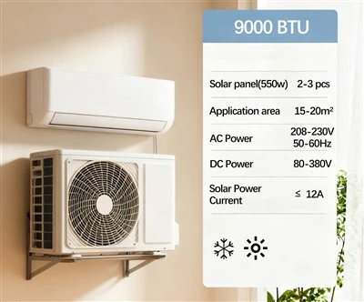 Aire acondicionado de energía solar 9000btu para el hogar