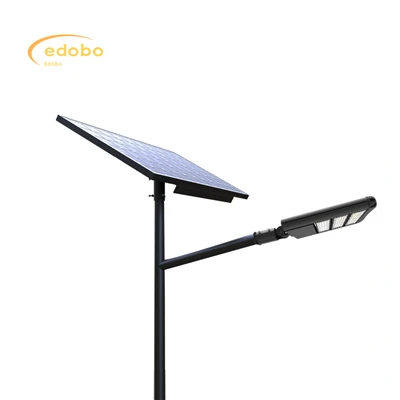 Luz de calle accionada solar de la lámpara solar con el panel negro de la batería de litio