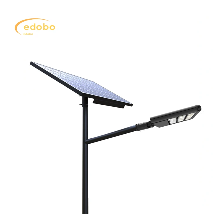 Luz de calle accionada solar de la lámpara solar con el panel negro de la batería de litio